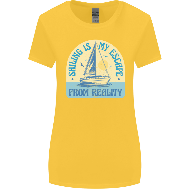 Sailing My Escape From Reality Sailor Womens Wider Cut T-Shirt Yellow