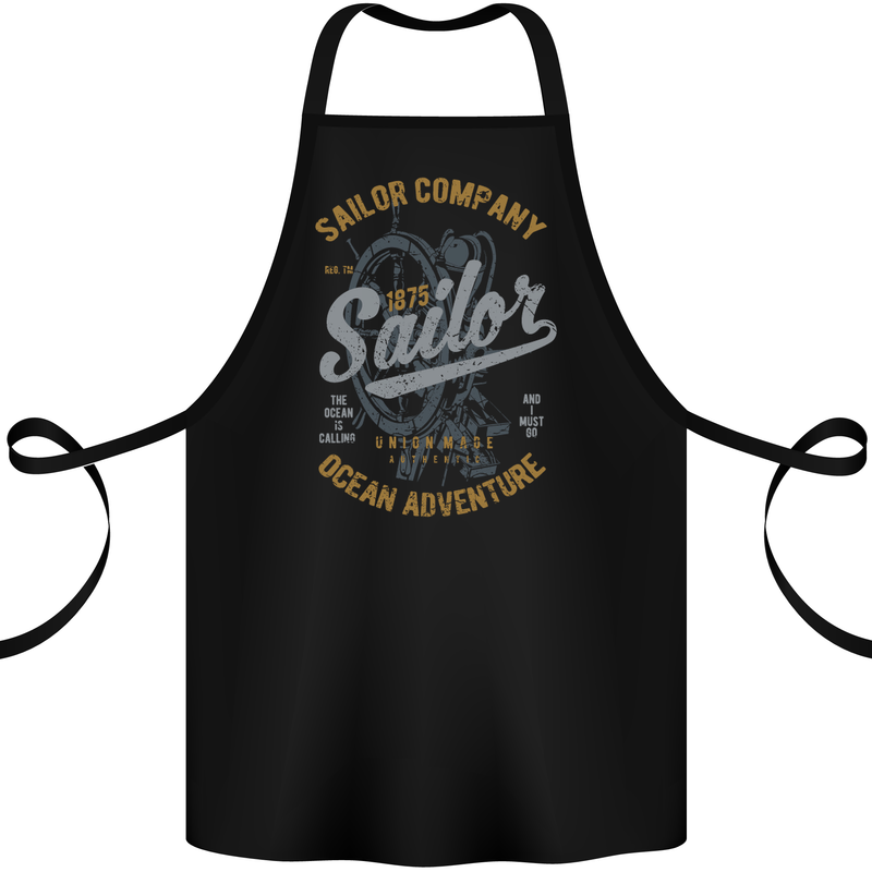 Sailor Company Sailing Boat Yacht Speedboat Cotton Apron 100% Organic Black