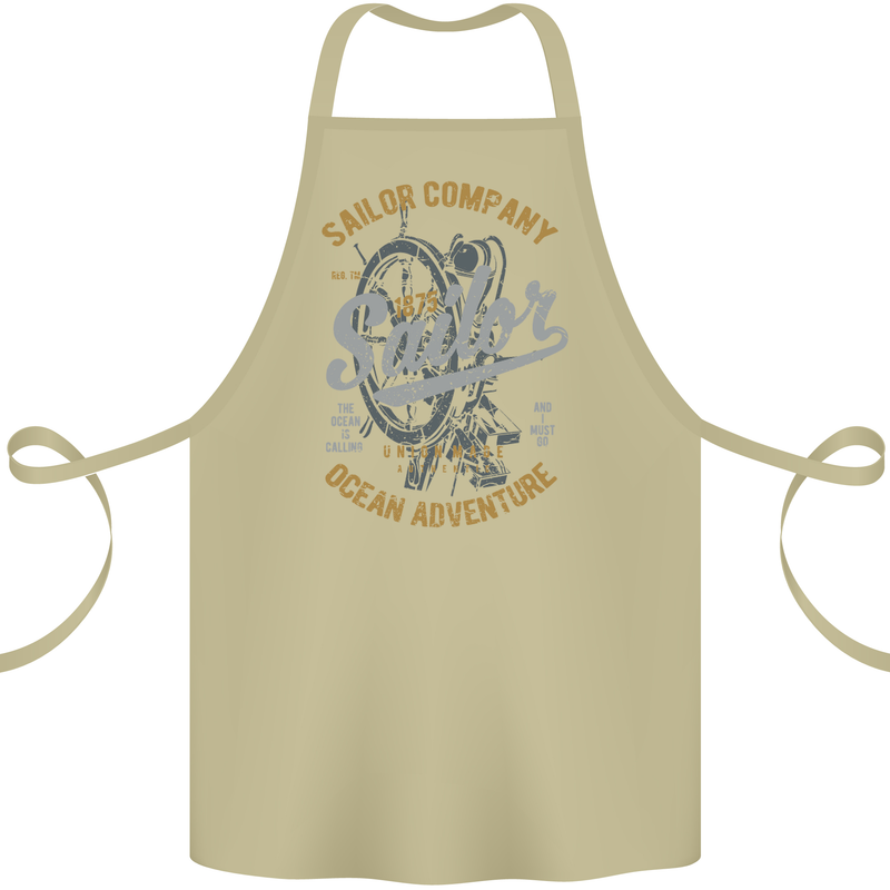 Sailor Company Sailing Boat Yacht Speedboat Cotton Apron 100% Organic Khaki