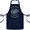 Sailor Company Sailing Boat Yacht Speedboat Cotton Apron 100% Organic Navy Blue