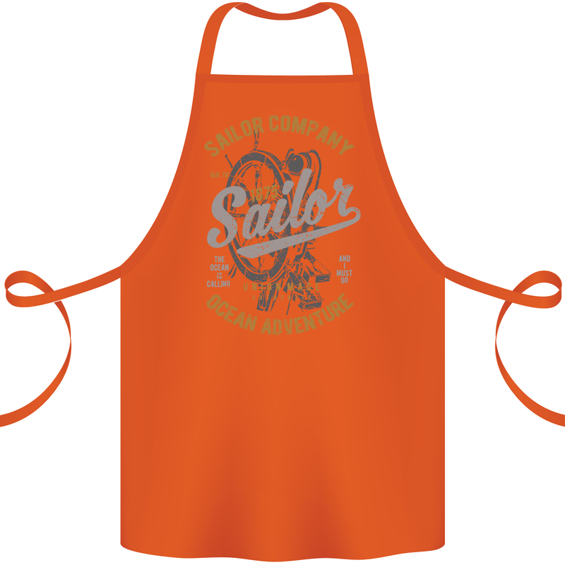 Sailor Company Sailing Boat Yacht Speedboat Cotton Apron 100% Organic Orange