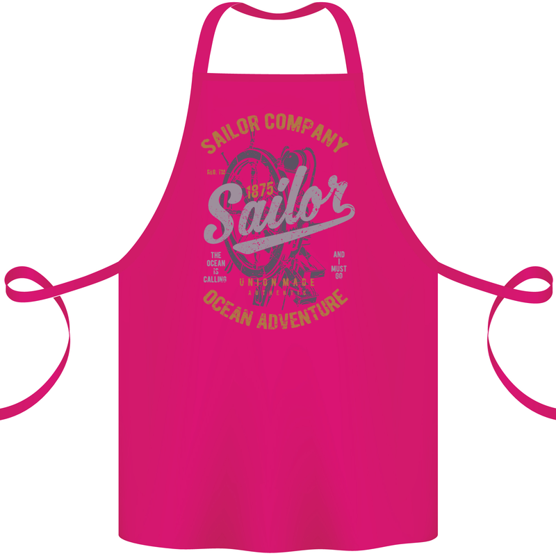 Sailor Company Sailing Boat Yacht Speedboat Cotton Apron 100% Organic Pink