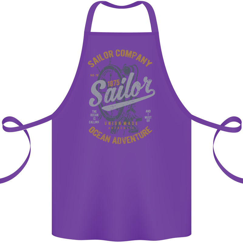Sailor Company Sailing Boat Yacht Speedboat Cotton Apron 100% Organic Purple
