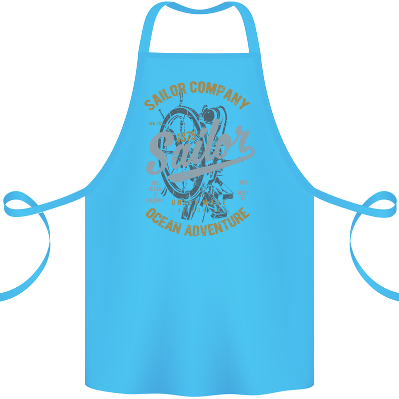 Sailor Company Sailing Boat Yacht Speedboat Cotton Apron 100% Organic Turquoise