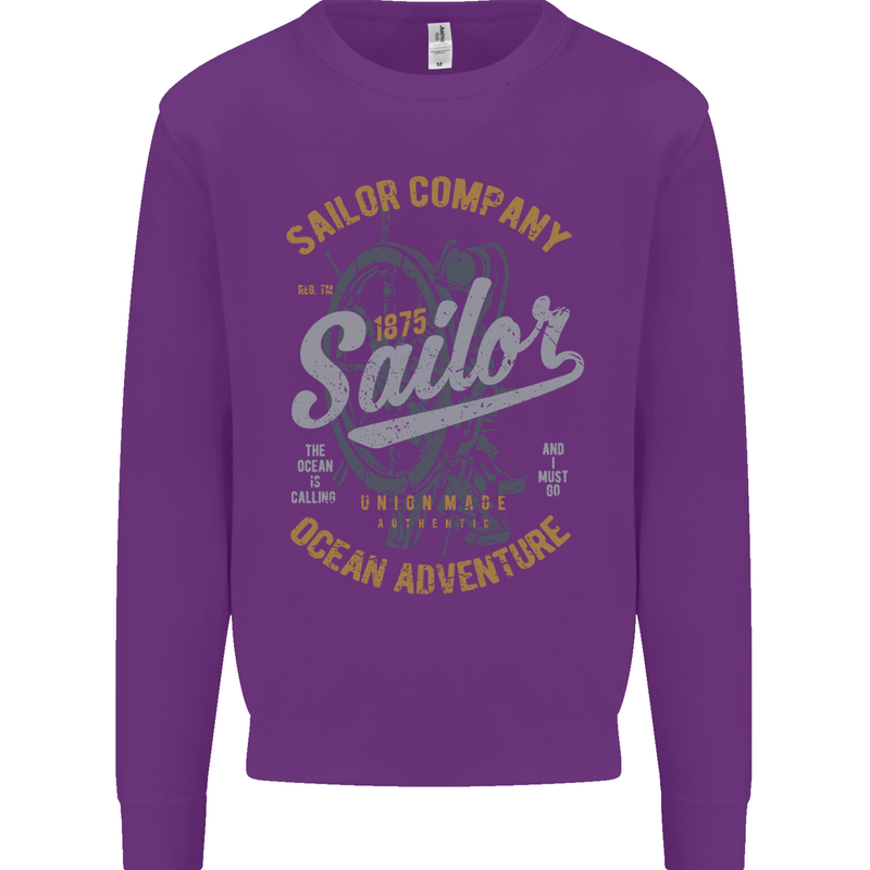 Sailor Company Sailing Boat Yacht Speedboat Kids Sweatshirt Jumper Purple