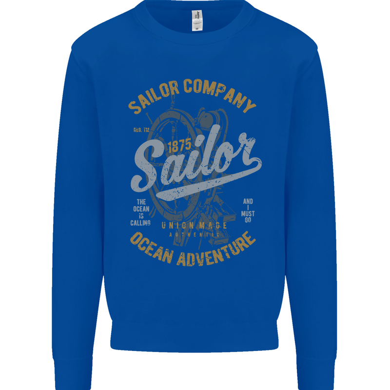 Sailor Company Sailing Boat Yacht Speedboat Kids Sweatshirt Jumper Royal Blue