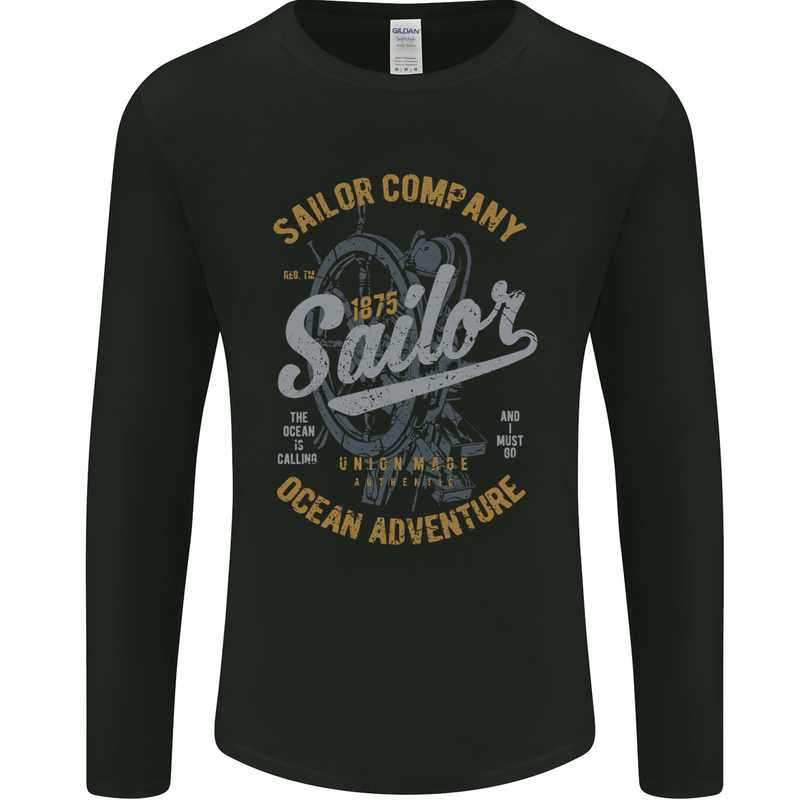 Sailor Company Sailing Boat Yacht Speedboat Mens Long Sleeve T-Shirt Black
