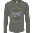 Sailor Company Sailing Boat Yacht Speedboat Mens Long Sleeve T-Shirt Charcoal