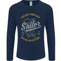 Sailor Company Sailing Boat Yacht Speedboat Mens Long Sleeve T-Shirt Navy Blue