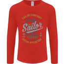 Sailor Company Sailing Boat Yacht Speedboat Mens Long Sleeve T-Shirt Red