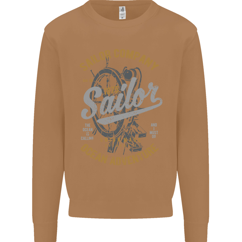 Sailor Company Sailing Boat Yacht Speedboat Mens Sweatshirt Jumper Caramel Latte