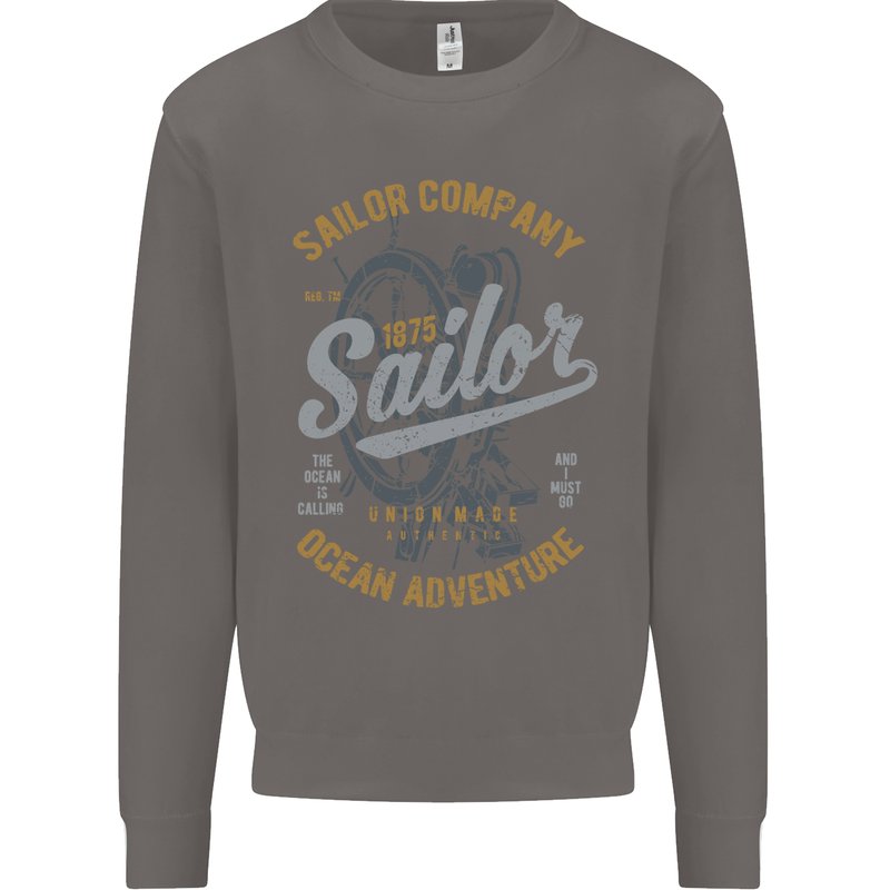 Sailor Company Sailing Boat Yacht Speedboat Mens Sweatshirt Jumper Charcoal