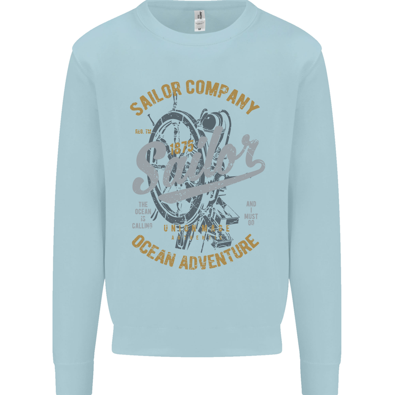 Sailor Company Sailing Boat Yacht Speedboat Mens Sweatshirt Jumper Light Blue