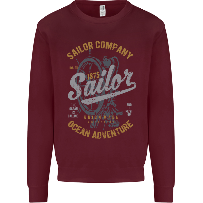 Sailor Company Sailing Boat Yacht Speedboat Mens Sweatshirt Jumper Maroon