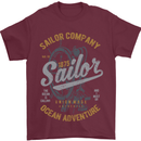 Sailor Company Sailing Boat Yacht Speedboat Mens T-Shirt Cotton Gildan Maroon