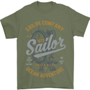 Sailor Company Sailing Boat Yacht Speedboat Mens T-Shirt Cotton Gildan Military Green