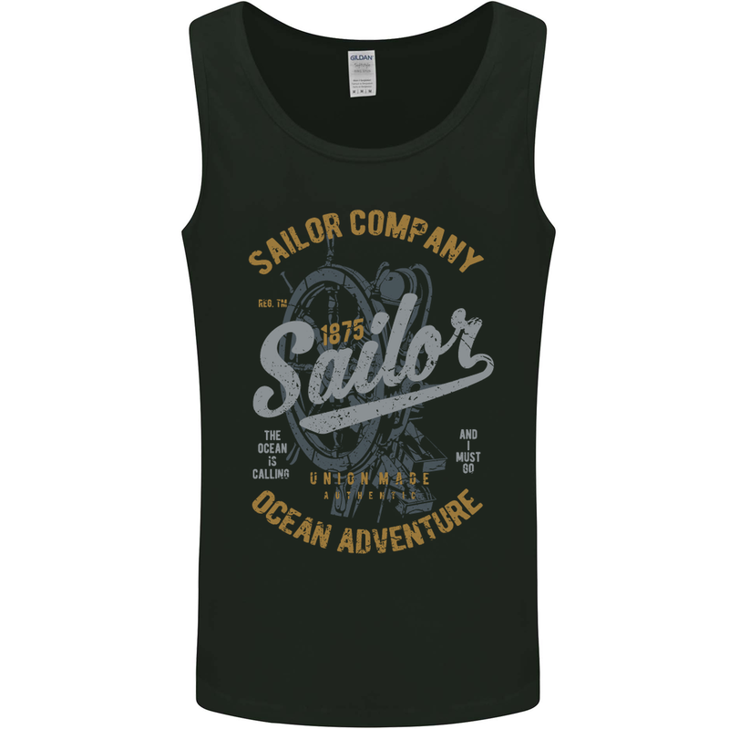 Sailor Company Sailing Boat Yacht Speedboat Mens Vest Tank Top Black
