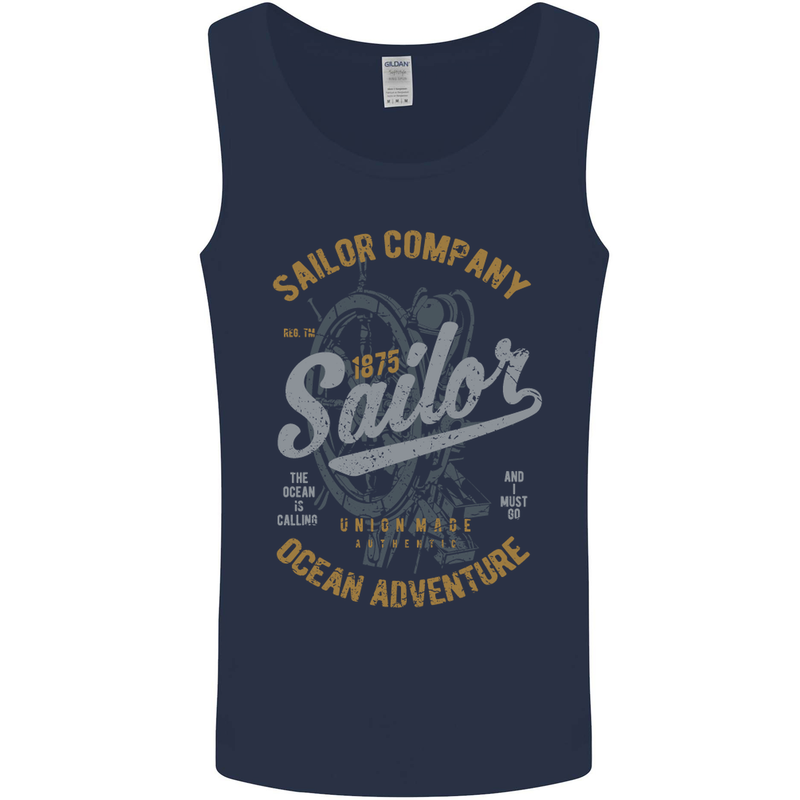 Sailor Company Sailing Boat Yacht Speedboat Mens Vest Tank Top Navy Blue