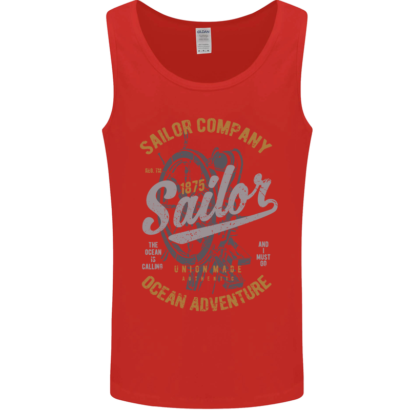 Sailor Company Sailing Boat Yacht Speedboat Mens Vest Tank Top Red