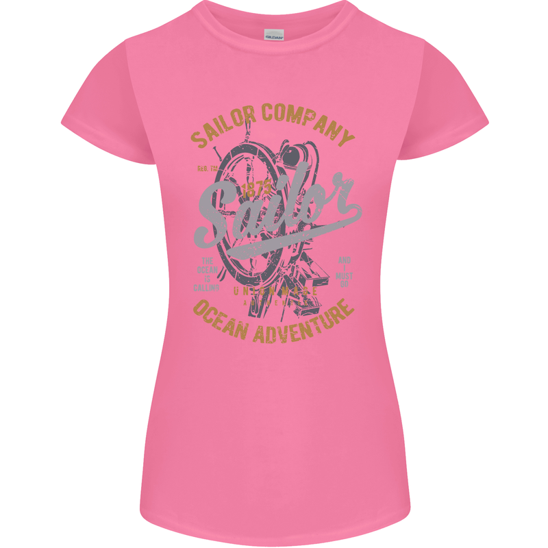Sailor Company Sailing Boat Yacht Speedboat Womens Petite Cut T-Shirt Azalea