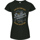 Sailor Company Sailing Boat Yacht Speedboat Womens Petite Cut T-Shirt Black
