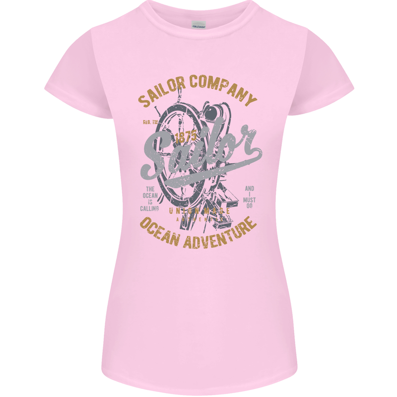 Sailor Company Sailing Boat Yacht Speedboat Womens Petite Cut T-Shirt Light Pink