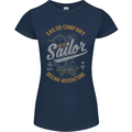Sailor Company Sailing Boat Yacht Speedboat Womens Petite Cut T-Shirt Navy Blue