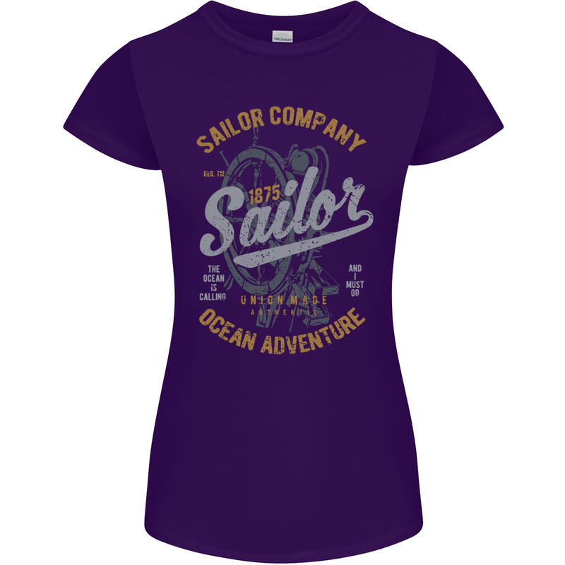 Sailor Company Sailing Boat Yacht Speedboat Womens Petite Cut T-Shirt Purple