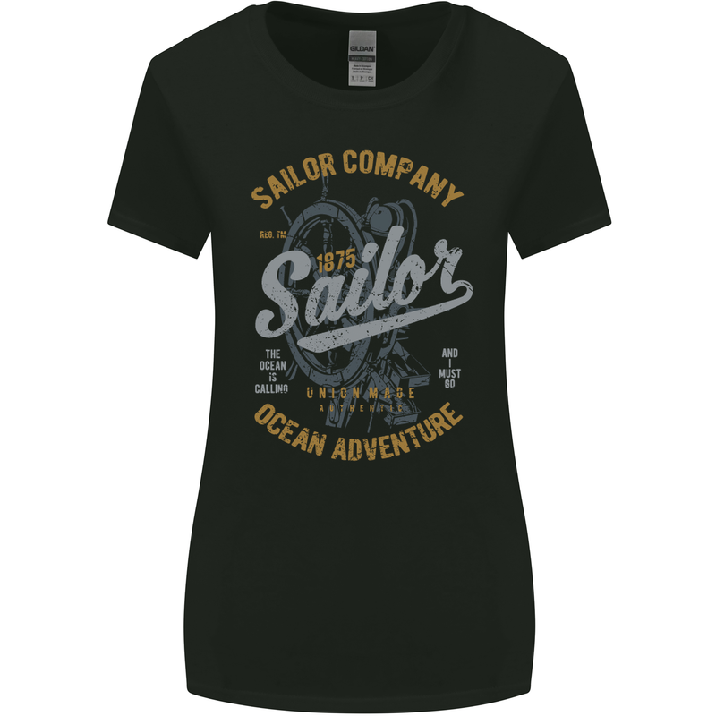 Sailor Company Sailing Boat Yacht Speedboat Womens Wider Cut T-Shirt Black