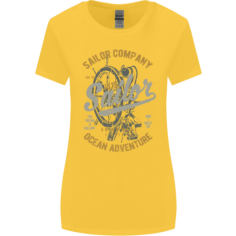 Sailor Company Sailing Boat Yacht Speedboat Womens Wider Cut T-Shirt Yellow