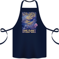 Same Planet Different World Cotton Apron 100% Organic Navy Blue