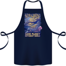 Same Planet Different World Cotton Apron 100% Organic Navy Blue