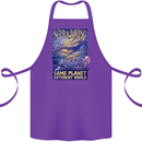 Same Planet Different World Cotton Apron 100% Organic Purple