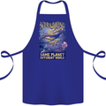 Same Planet Different World Cotton Apron 100% Organic Royal Blue
