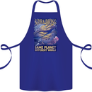 Same Planet Different World Cotton Apron 100% Organic Royal Blue