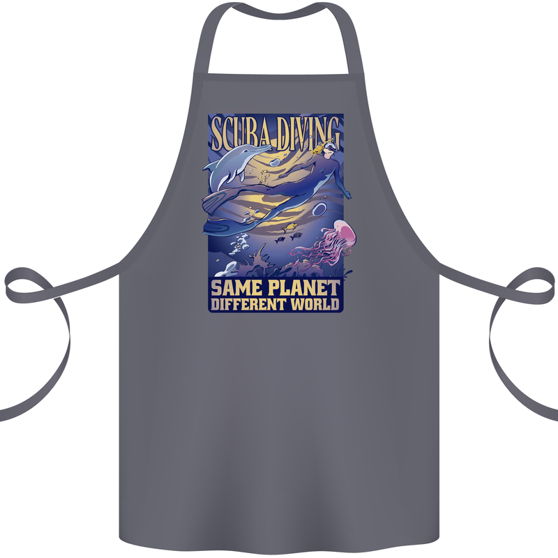 Same Planet Different World Cotton Apron 100% Organic Steel