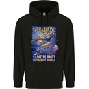 Same Planet Different World Mens 80% Cotton Hoodie Black