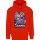 Same Planet Different World Mens 80% Cotton Hoodie Bright Red