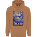 Same Planet Different World Mens 80% Cotton Hoodie Caramel Latte