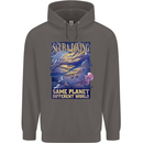 Same Planet Different World Mens 80% Cotton Hoodie Charcoal