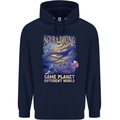 Same Planet Different World Mens 80% Cotton Hoodie Navy Blue