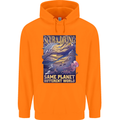 Same Planet Different World Mens 80% Cotton Hoodie Orange