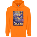 Same Planet Different World Mens 80% Cotton Hoodie Orange