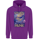 Same Planet Different World Mens 80% Cotton Hoodie Purple