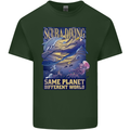 Same Planet Different World Mens Cotton T-Shirt Tee Top Forest Green