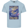 Same Planet Different World Mens Cotton T-Shirt Tee Top Light Blue