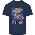 Same Planet Different World Mens Cotton T-Shirt Tee Top Navy Blue