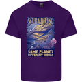 Same Planet Different World Mens Cotton T-Shirt Tee Top Purple