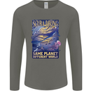 Same Planet Different World Mens Long Sleeve T-Shirt Charcoal