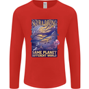 Same Planet Different World Mens Long Sleeve T-Shirt Red